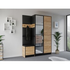 Priekšnama komplekts Eden 13 ozols craft/melna eco āda